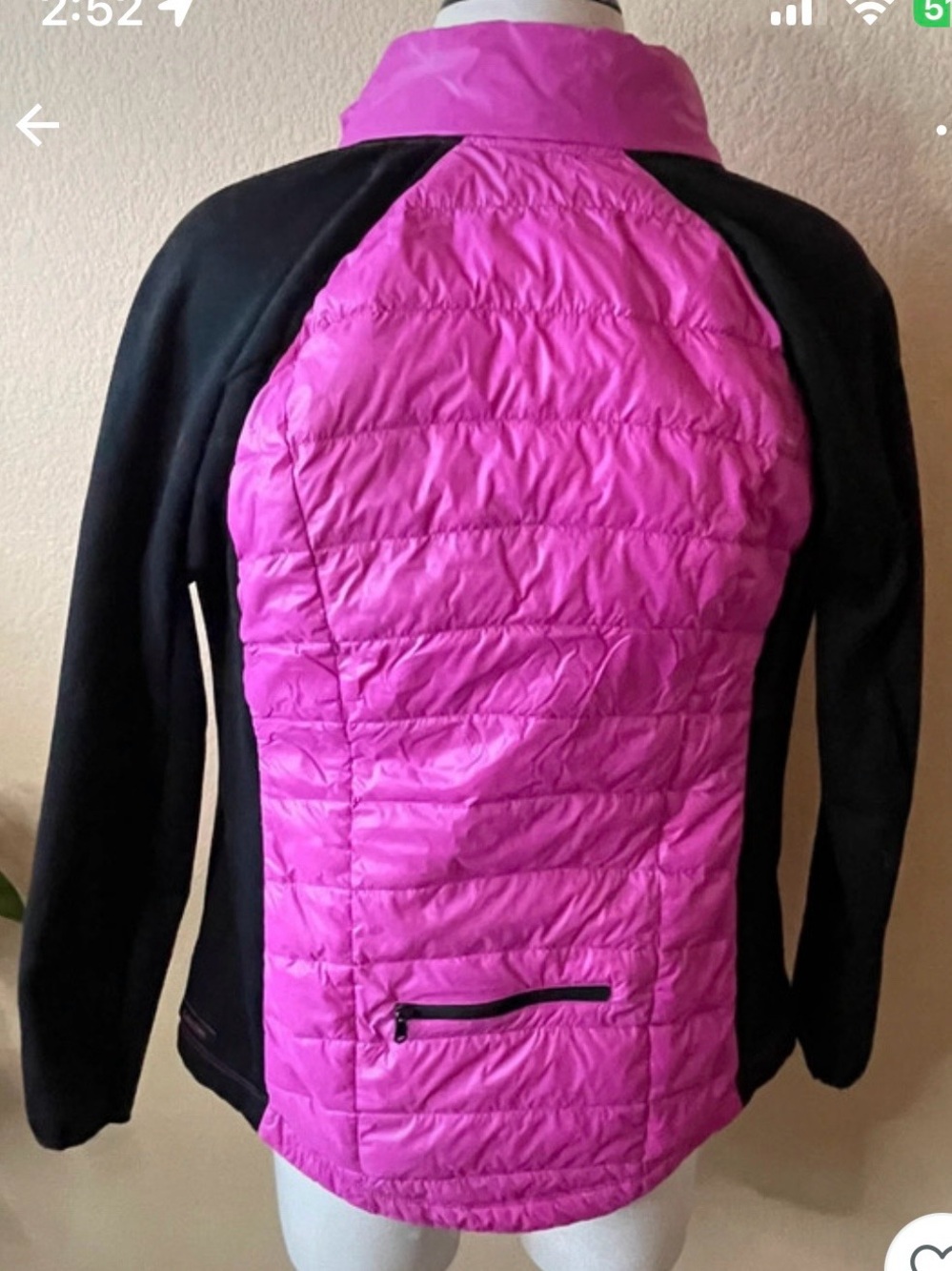 Calvin Klein Pink and Black Quilted Active Puffer Jacket